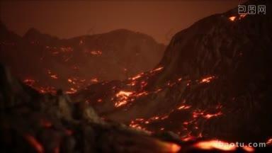 火山口的静止岩浆视频